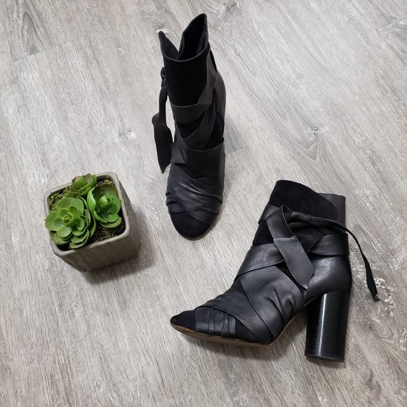 Isabel Marant Shoes - Isabel Marant Angie Tie Up Ankle Booties 37 Black